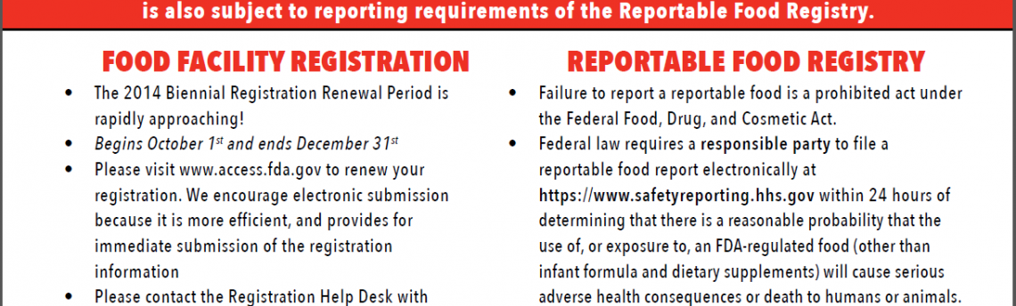 FDA Manufacturing Plant Registration